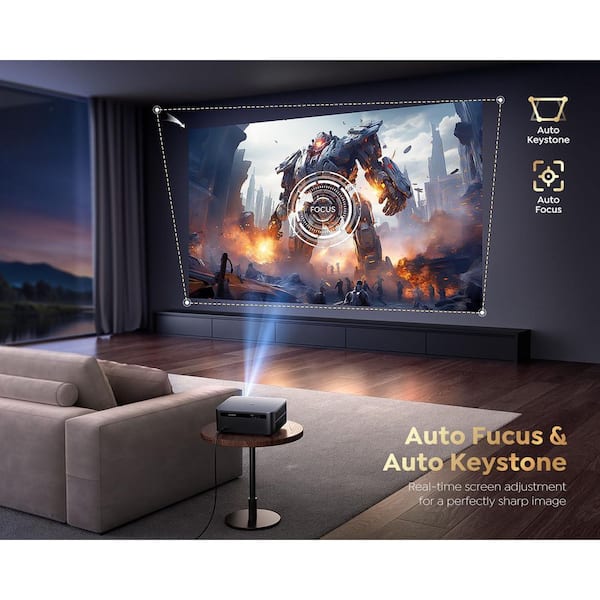 Vrbgify 1920 x 1080 4K Smart Projector with 1000 Lumens, WiFi 6