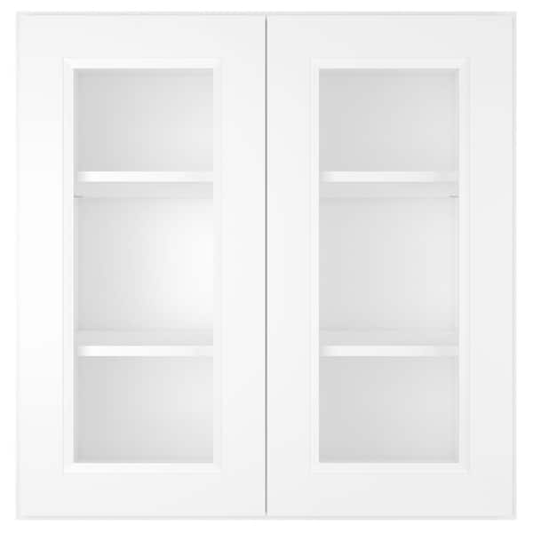 HOMEIBRO 30-in W X 12-in D X 30-in H in Traditional White Plywood Ready to Assemble Wall kitchen Cabinet