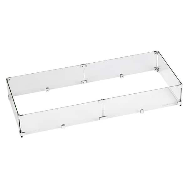 American Fire Glass 41.5 in. x 17.5 in. Tempered Glass Flame Guard