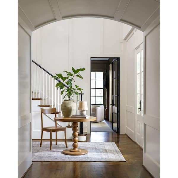 Becki Owens Modern Tan/Round Wood 36 in. Pedestal Dining Table Seats 4