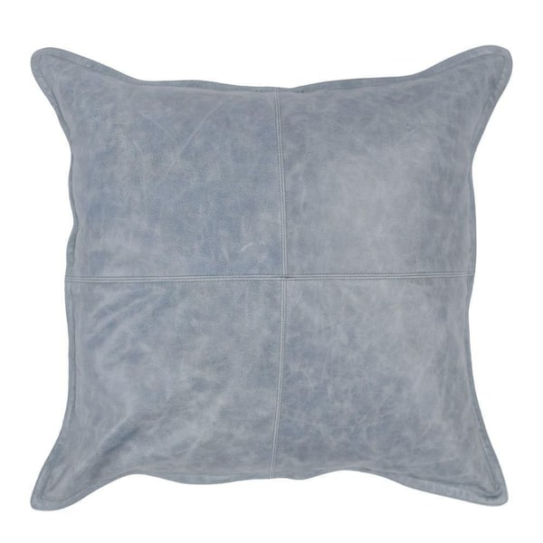 Benjara Norm Soft Gray Solid Stitched Cotton Decorative 22 in. x 22 in. Throw Pillow