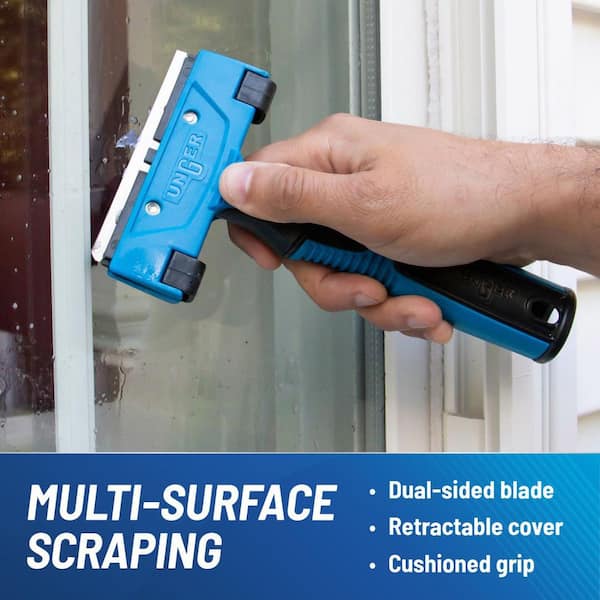 4 in. All-Purpose Stainless Steel Scraper Blade with Retractable Safety Cover