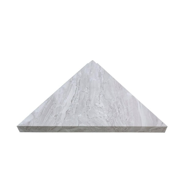 PALISADE 14.56 in. x 7.12 in. Vinyl Waterproof Corner Shower Shelf in Iced Pewter/Urban Fjord