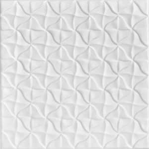 Granny's Pinwheel 1.6 ft. x 1.6 ft. Glue Up Foam Ceiling Tile in Plain White (21.6 sq. ft./case)