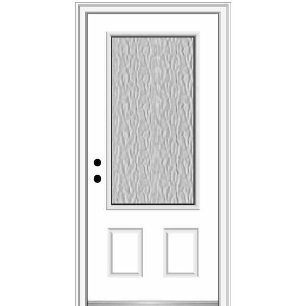 MMI Door Vapor 36 in. x 80 in. Right-Hand Inswing 3/4 Lite 2-Panel Primed Fiberglass Prehung Front Door with 6-9/16 in. Frame