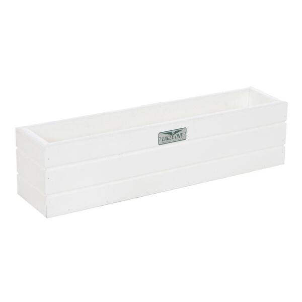 Eagle One 21.5 in. x 5 in. x 5.5 in. White Recycled Plastic Commercial Grade Window Box Planter
