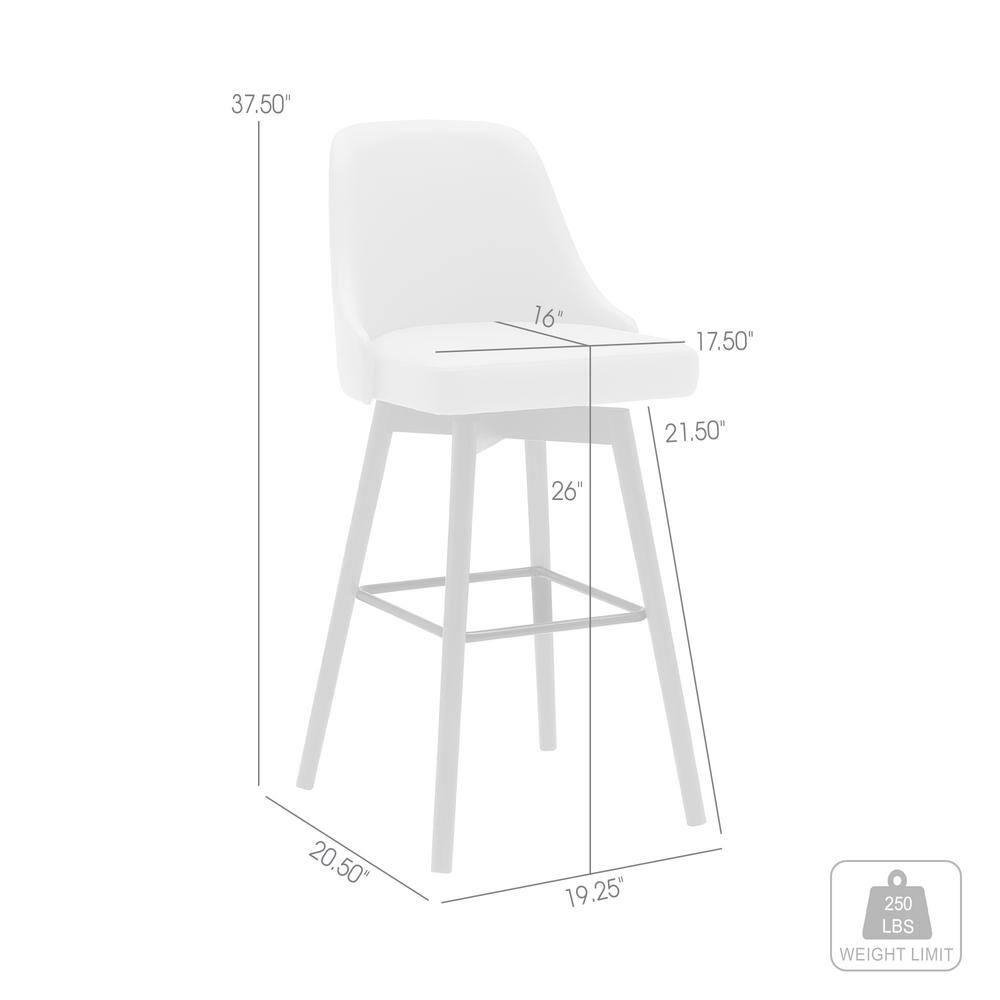 Cream Faux Leather Walnut Wood Swivel Counter Stool