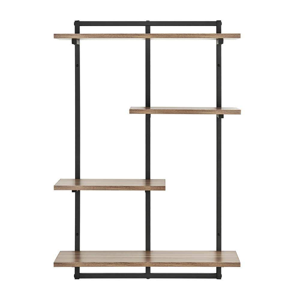 DANYA B Rhodes 34.5 in. 4-Tier Windowsill Wall Shelf with Black DANYA B Rhodes 34.5 in. 4-Tier Windowsill Wall Shelf with Black