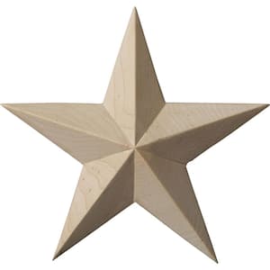 5 in. x 3/4 in. x 5 in. Unfinished Wood Cherry Galveston Star Rosette
