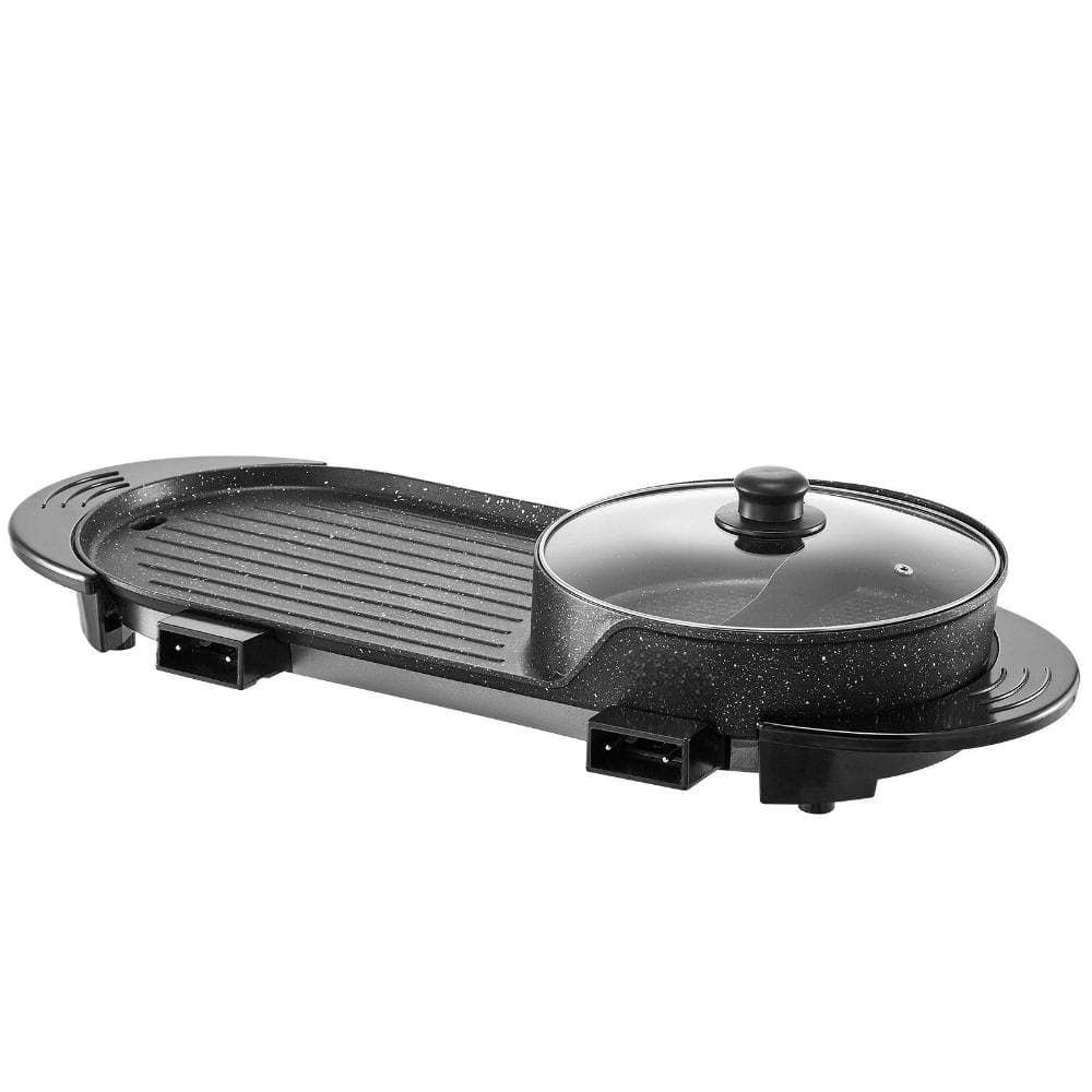 2-in-1 Grill & Hot Pot 2200W, Dual Thermostats, Nonstick Pan, Smokeless Tabletop Korean BBQ for 1-6 price history on PriceWatchPro