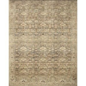 Margot Antique/Sage 3 ft. 6 in. x 5 ft. 6 in. Bohemian Vintage Printed Plush Area Rug