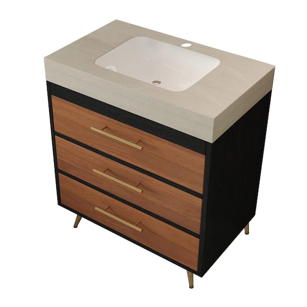 ONNAHOMEStlyle 29.9-Inch Modern Free-Standing Bathroom Vanity with