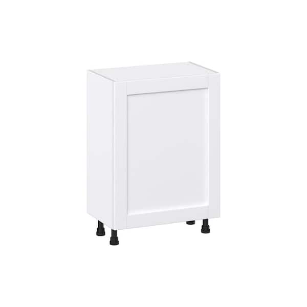 J COLLECTION Milton 24 in. W x 14 in. D x 34.5 in. H Assembled Shaker Full Height Door Base Kitchen Cabinet in Bright White