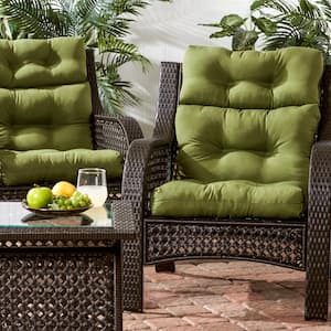 Solid Summerside Green Outdoor High Back Dining Chair Cushion (2-Pack)
