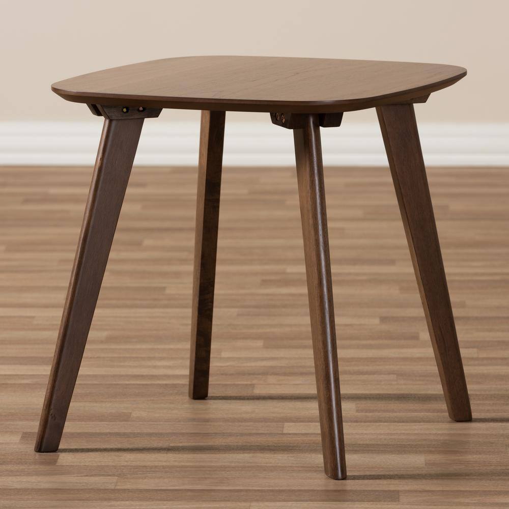 Dahlia 24" Square Walnut Wood Mid-Century Modern End Table