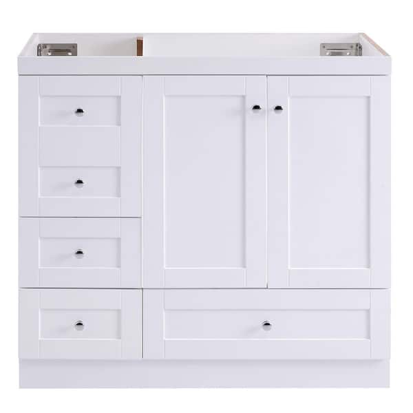 Virubi 36 in. Bath Vanity Cabinet without Top in White with 6