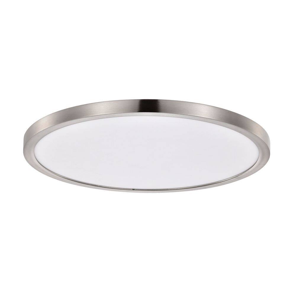 19 in. Modern Round Flat Brushed Nickel Integrated LED Disk Flush Mount Ceiling Light with Selectable 5CCT (1-Pack) price history on PriceWatchPro