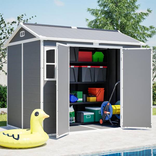 ToolCat 8x6 ft Plastic Utility Shed with Lockable Door
