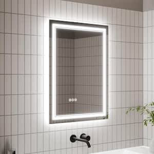 24 in. W x 32 in. H Rectangular Frameless Anti-Fog Backlit Front Lighted Wall LED Bathroom Vanity Mirror, Tempered Glass