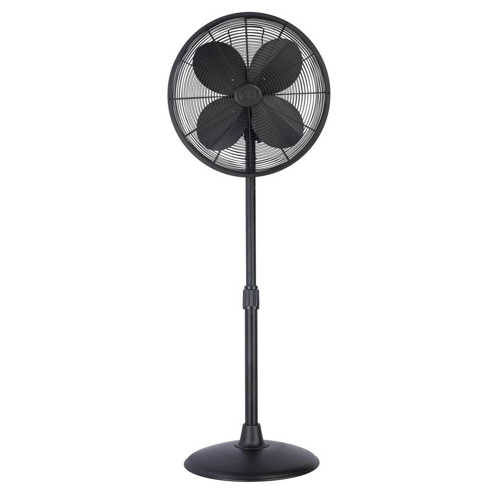 GOOD HOUSEKEEPING Retro 16 in. AllMetal Pedestal Fan in Matte Black