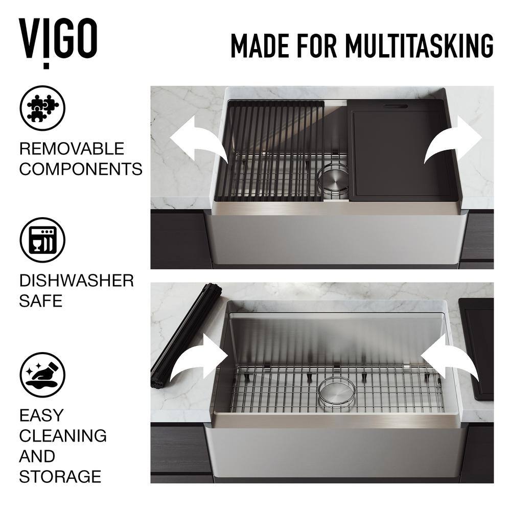 Oxford 30" Stainless Steel Farmhouse Kitchen Sink with Accessories