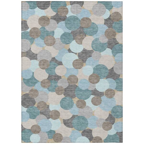 Chantille Machine Washable Indoor/Outdoor Abstract ACN2450 Turquoise 10 ft. x 14 ft. Area Rug