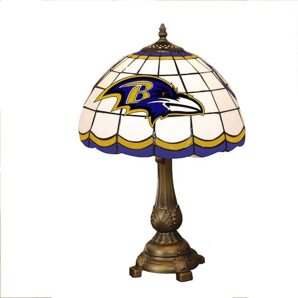 The Memory Company NFL 19.5 in. Stained Glass Tiffany Table Lamp - Baltimore Ravens-DISCONTINUED