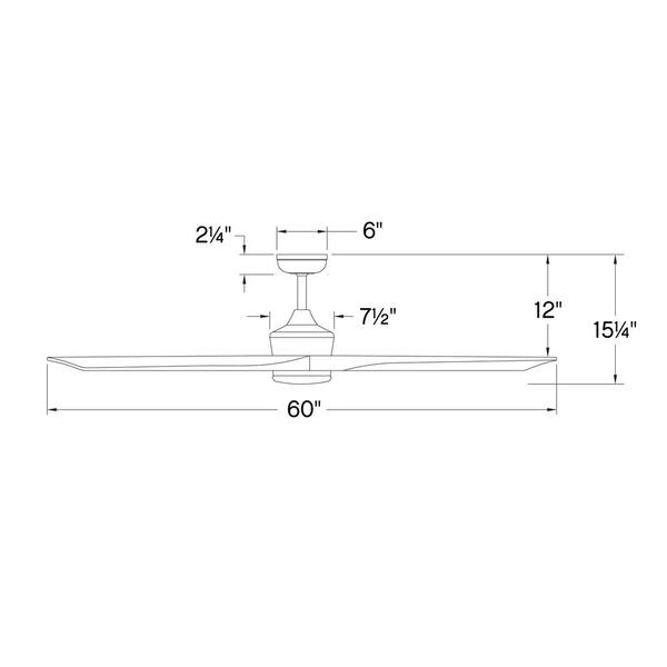 HINKLEY - Sculpt 60.0 in. Indoor/Outdoor Integrated LED Matte White Ceiling Fan with Remote Control