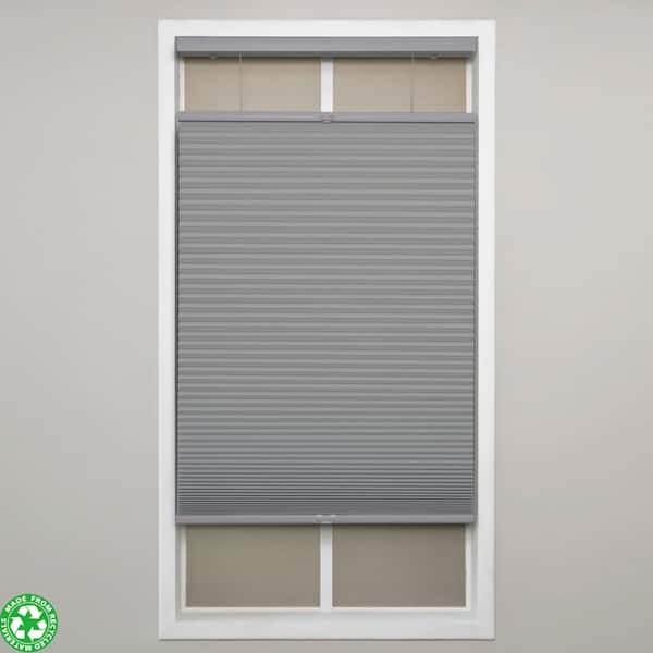 Eclipse Anchor Gray Cordless Blackout Polyester Top Down Bottom Up Cellular Shades - 25 in. W x 64 in. L