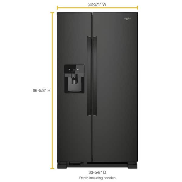 Whirlpool 21 cu. ft. Side by Side Refrigerator in Black WRS331SDHB
