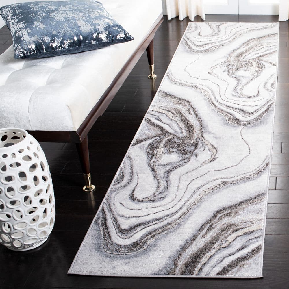 Orchard 2 ft. x 13 ft. Gray/Ivory Oversized Marble Runner Rug price history on PriceWatchPro