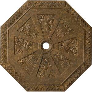 1-1/8 in. x 29-1/8 in. x 29-1/8 in. Polyurethane Spring Octagonal Ceiling Medallion, Rubbed Bronze