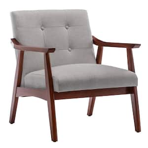 Take a Seat Natalie Light Gray Fabric/Espresso Accent Chair