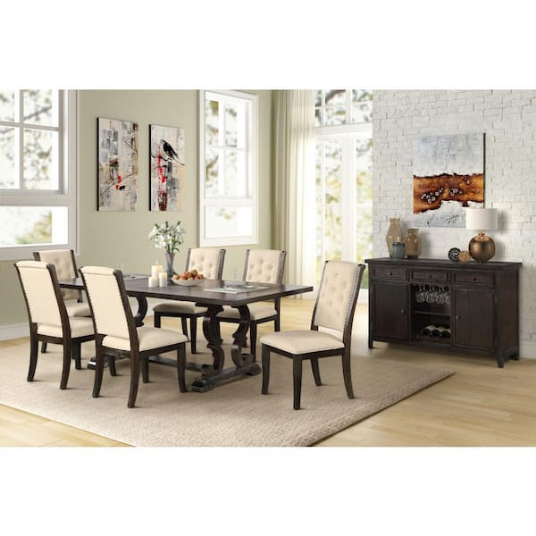 Best Master Furniture Shachar 72 In Or, Dark Wood Dining Table For 6