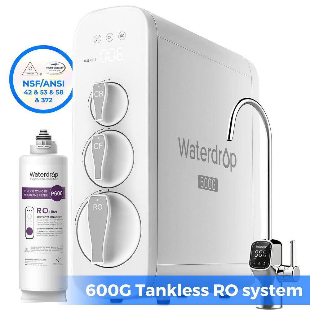 G3P600 8-Stage NSF Certified Reverse Osmosis Water Filtration System, Under-Sink Water Filter, Extra RO Filter price history on PriceWatchPro