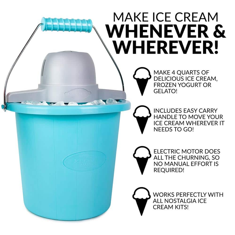 Nostalgia 4-Quart Blue Plastic Electric Ice Cream Maker