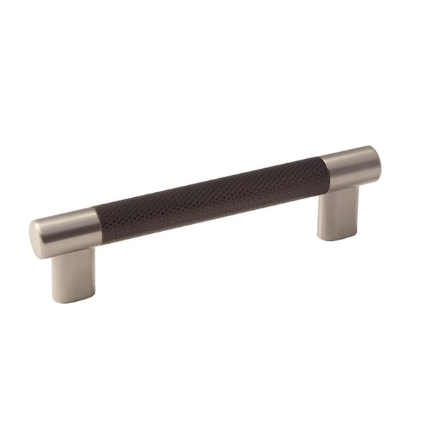 Amerock Esquire 5-1/16 in (128 mm) Satin Nickel/Oil-Rubbed Bronze Drawer Pull