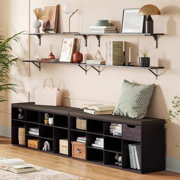 47in. W x 8 in. D Floating Decorative Wall Shelf Set of 2