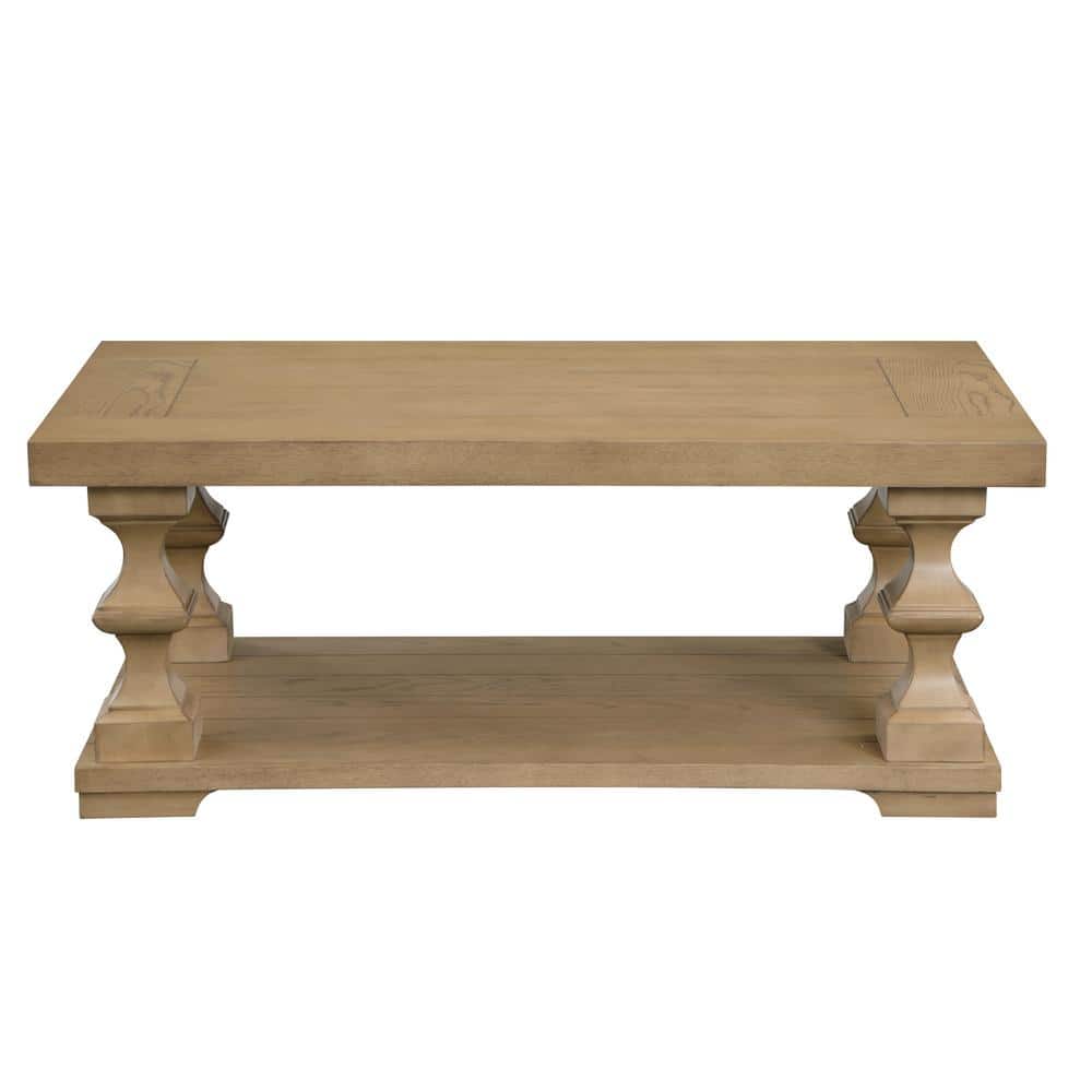 Steve Silver Dory 48 in. Sand Brown Wood Cocktail Coffee Table
