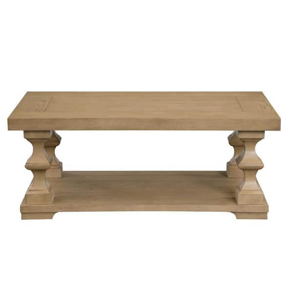 Steve Silver Dory 48 in. Sand Brown Wood Cocktail Coffee Table