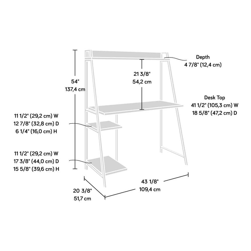 Sindoori Mango Wood Desk with Black Metal Hutch