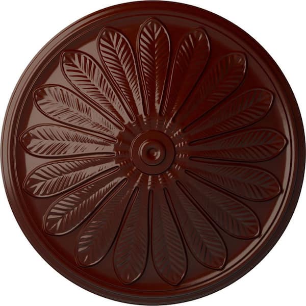 Ekena Millwork 25-1/2" x 5-1/2" Brontes Urethane Ceiling Medallion (Fits Canopies upto 3-5/8"), Brushed Mahogany
