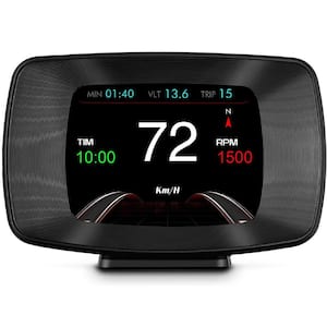 Car Head Up Display Multifunction OBD2 Smart Meter OBD plus GPS Dual System More Stable Smooth and Powerful Black Finish