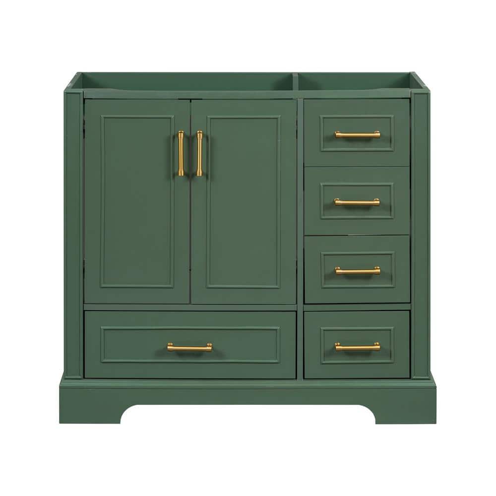 35.4 in. W x 17.8 in. D x 33 in. H Bath Vanity Cabinet without Top in Black
