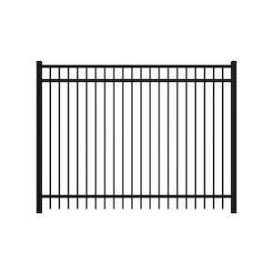 Natural Reflections 6 ft. x 8 ft. Black Aluminum Heavy-Duty Fence Panel