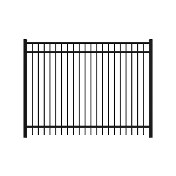 Barrette Outdoor Living Natural Reflections 6 ft. x 8 ft. Black Aluminum Heavy-Duty Fence Panel