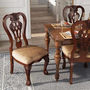 Payge Brown Cherry Polyester Dining Side Chair (Set of 2)