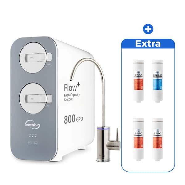 800 GPD Under Sink Tankless RO Water Filter System w/ 3-Year Extra Filter Pack