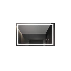 40 in. x 24 in. Modern Rectangle Framed Led Wall Decorative Mirror