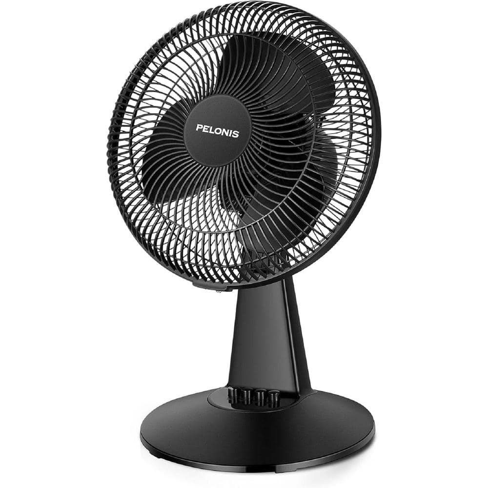 12 in. 3 Speeds Oscillating Table Fan Small Electric Plug-In and Adjustable